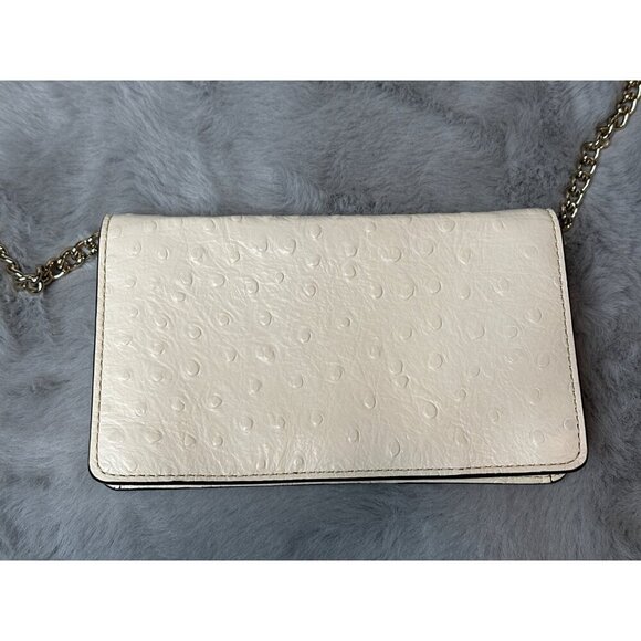Kate Spade Alexander Avenue Isabeli Ostrich Crossbody Chain Bag Clutch - Picture 3 of 14